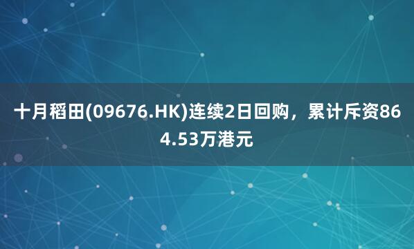 十月稻田(09676.HK)连续2日回购，累计斥资864.53万港元
